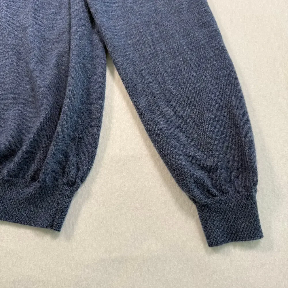 Vintage Joseph Abboud Fine Merino Wool Navy Blue V-Neck Sweater Size Large
